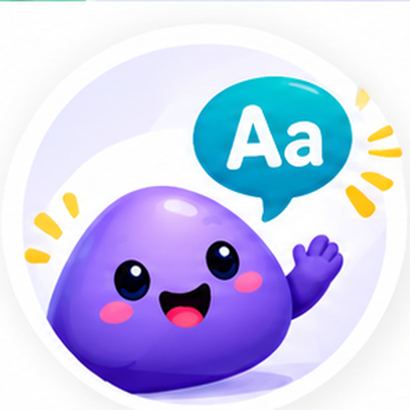 FluentPebble's cheerful purple mascot